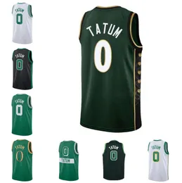 Dikişli Jayson Tatum Jaylen Kahverengi Basketbol Forması Yeşil Beyaz Siyah Erkek Kadın Gençlik S-6XL Şehir Formaları