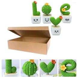 Flores decorativas 4 piezas adornos de resina Mini animales juguetes regalo del Día de San Valentín modelo de Cactus accesorios simulación Bonsai amantes