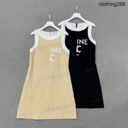 Summer Dresses Front Embroidered Stripe Decoration Short Sleeve Hoodie Casual Dress Elastic Band Corset Waist Design Brand Maxiskit Designer Dresses