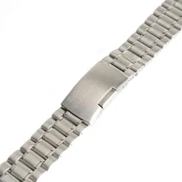 Klockarmband Högkvalitativ fritid Tjocka klockarmband Rostfritt stål Bandband Rak Snaps Armband 16mm 18mm 20mm 22MM 24MM