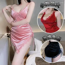 Camisoles Regatas Femininas Body de Renda Transparente Lingerie Sexy Roupa de Dormir Malha Decote em V Peluches Transparente Virilha Aberta Traje de Sexo Erótico