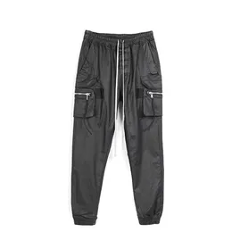 capris pfnw Darkwear Niche Design Design Wax Shipper Zipper Pount Disual Pants Men Sould Chic Techwear Cargo Pants 12A4853