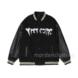 Diseñador de moda para hombres y mujeres, kanyeea, chaqueta de motocicleta estadounidense, tendencia para hombres, hip hop retro, cuello alto suelto, chaqueta de punto, uniforme de béisbol 23