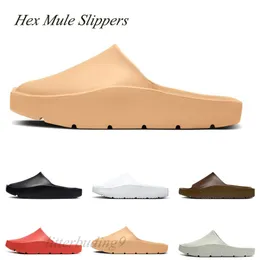 صندل فاخر Hex Mule Slippers Designer Womens Slides Summer Black White Pink Sandels Lidies Office Platform Sandales