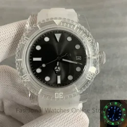 Andra klockor Automatisk mekanisk klocka Lysande transparent armbandsur 40mm akrylfodral med Dandong 2813 Movement 230803