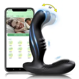 Vibratorer Manlig Swing Vibrerande Prostata Massager APP Control Wiggle Vibrator för män Perineum Anal Stimulator Sexleksakspar 230706