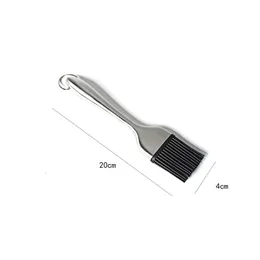 BBQ Grills Stainless Steel Pastry Brush Silicone Head Barbecue Broom Oil Brushing Tool Hollow Handle 230706