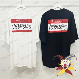 남자 티셔츠 안녕하세요, 내 이름은 Vetements T 셔츠 남성 1 1 고품질 대형 여성 티셔츠 VTM 짧은 슬리브 탑 티 T230707