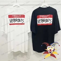 T-shirt da uomo Hello My Name Is Vetements T Shirt Uomo 1 1 T-shirt da donna oversize di alta qualità VTM Top manica corta Tee T230707