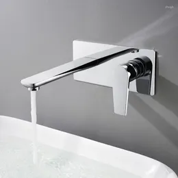 Bathroom Sink Faucets SKOWLL Faucet Wall Mount Bathtub Filler Single Handle Vanity Rough In Valve Included Polished Chrome PX-18