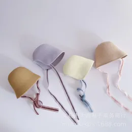 Hats Children Fairy Hat Summer Boys And Girls Travel Breathable Ribbon Visor Split Straw Toddler Kids Solid Color Caps