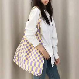 Evening Bags 2023 Handbags For Woman Purse Women Shoulder Bag Versatile Checker Handheld Tote Women's