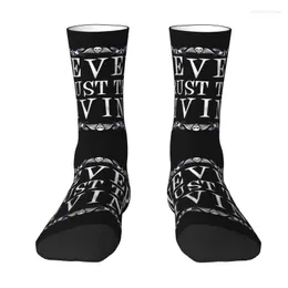 Men's Socks Funny Never Trust The Living Women Men Warm 3D Printing Goth Occult Halloween Witch Quote Sports Basketball
