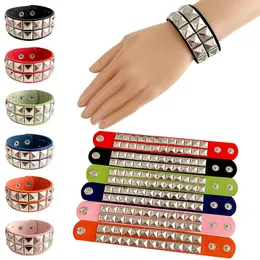 Link Armbänder Punk Gothic Frauen PU Leder Quadrat Nieten Choker Kragen Armband Hip Hop Weibliche Mädchen Party Schmuck 2023 Handgelenk zubehör