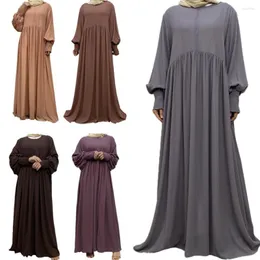 Roupa étnica Islâmica Vestido longo Hijab Muçulmano Conjuntos Kaftan Abaya Feminino Noite Formal Frente Zíper Peru Marroquino Paquistanês Robe