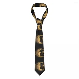 Pajaritas Golden Crescent Moon And Sun Mandala Tie para hombres, mujeres, corbatas, accesorios de ropa