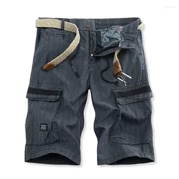 Herrshorts Herr Summer Cargo Outdoor Wear Militära korta byxor med flera fickor Casual Bekväm bomull Rak Pantalon Corto Hombre