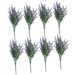 Dekorativa blommor Konstgjorda gröna växter Simulerad blomsterprydnad Realistisk lavendel Elegant falskt
