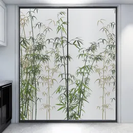 فيلم Window Privacy Window Film Bamboo Decorative Film Glue Free Static Cling Frosted Windows Glass Sticker للمنزل 230707