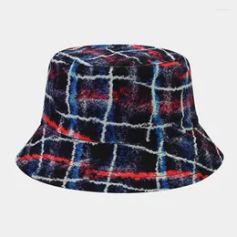 Berety Four Seasons Cotton Graffiti Print Bucket Hat Fisherman Outdoor Travel Sun Cap dla mężczyzn i kobiet 155