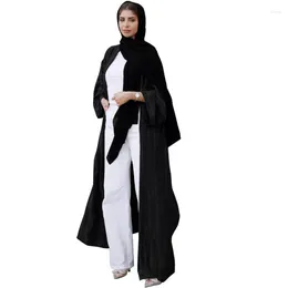 Abbigliamento etnico Moda Kimono musulmano Abaya Cardigan retrò a righe solide Abito Dubai Medio Oriente Arabia Saudita Abiti Eid