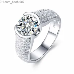 結婚指輪 結婚指輪 婚約指輪 2 カラット 8 0mm DF カラー D VVS1 ラウンド ブリリアント カット ソリッド 10K ホワイト ゴールド Z230710