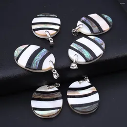 Pendant Necklaces 1pc Natural Shell Three Types Of Splicing Oval Shape For DIY Necklace Women Men Jewelry Party Gifts Accessories