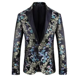 Moda Slim Fit Blazer Men 2020 New Arrival Mens Dragon bordado Floral Blazers Floral Prom Dress Blazers Elegant Wedding Blaze293G