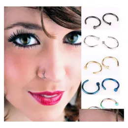 Party Favor Nose Rings Body Piercing Fashion Jewelry Stainless Steel Hoop Ring Earring Studs Fake Non Drop Delivery Home Garden Fest Dhf3G