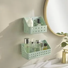 Depolama kutuları kozmetik için delikli duvara monte raflar banyo mutfak organizasyon kutusu anaokulu küçük asılı sepet
