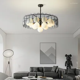 Luminárias pendentes modernas, brancas, cinza, vidro, cobre, forma redonda, lâmpada g9, para salão, sala de jantar, quarto, bronze, lâmpada pendurada