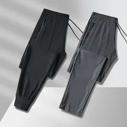 Calças masculinas para exercícios esportivos esportivos elásticos na cintura com cordão para esportes, exercícios, viagem, secagem rápida, elástica, tamanho grande L-7XL