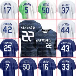 22 Clayton Kershaw Baseball Jerseys Jackie Robinson Mookie Betts Dodge Freddie Freeman Martinez Miguel Vargas Noah Syndergaard Julio Chris Taylor Outman Z1 Z1 Z1