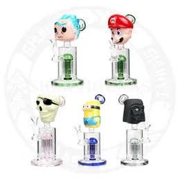 Cachimbo de água de 9 polegadas Cachimbo de água 3D bong 8 braço árvore perc Plataformas de petróleo Tubos de vidro 14,4 mm Jonit tamanho 5 mm de espessura tabaco cool bongs Dab rig recyler atacadista