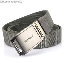 Cinture TUSHI 2022 Cintura da uomo di vendita calda 120cm 34cm cintura da uomo in nylon elastico premium con fibbia automatica in metallo Ceinture 149 regalo Z230707