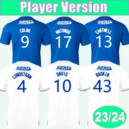 2023 24 Mens HAGI Soccer Jerseys Versione giocatore DAVIS COLAK TAVERNIER CANTWELL KAMARA MATONDO Home Blue Away Maglia da calcio Uniformi per adulti