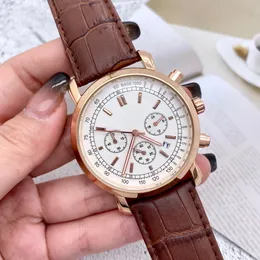Moda pełny markowy zegarek na rękę męski męski automatyczny mechaniczny biznesowy wielofunkcyjny z Logo luksusowy skórzany pasek zegar VC14