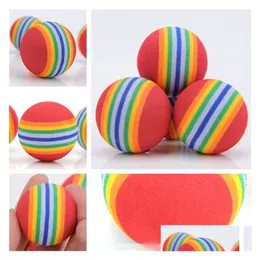 Cat Toys Diameter 35Mm Interesting Pet Toy Dog And Super Cute Rainbow Ball Cartoon Plush Ia602 Drop Delivery Home Garden Supplies Dhr8W