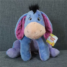 박제 봉제 동물 무료 배송 37cm Blue Eeyore 당나귀 물건 동물 소프트 플러시 장난감 장난감 장난감 소년 생일 어린이 선물 선물 L230707