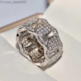 Vigselringar 18K vitguld Smyckesring Kvinnor Ursprung Natural Carat diamant Ädelsten Pave Inställning Förlovning 18k Box Män Z230711