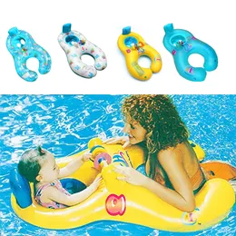 Sand Play Water Fun Mother Child Inflatable Ring Swimming Circle Baby Float Double Swimming Pool Accessories Inflatable Wheels Swimtrainer Circles 230706