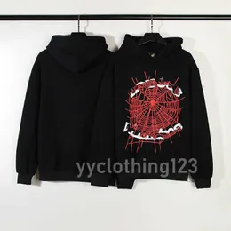 Män och kvinnor med hip hop spindelnät skum bokstavstryck avslappnad sport hoodie kappa trend kaneyees designer run 23ss