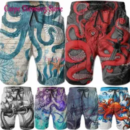 Costumi da bagno da uomo Tentacoli di polpo con pantaloncini da spiaggia da nave pirata per uomo Quick Dry Mens Surf Costume da bagno J230707