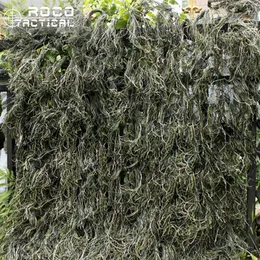 履物のロコタクティカル合成迷彩Ghillie Netting 80x90cm Woodland Military Thread Camouflage Netting for AirSoft Paintball Hunting