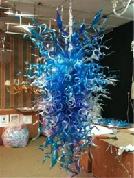 새로운 도착 패션 샹들리에 무료 배송 현대 고급 예술적 천장 램프 진한 파란색 손 블로우 유리 펜던트 라이트
