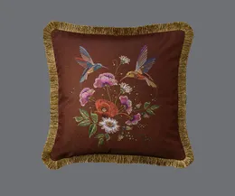 Luxury designer pillow case cushion cover tassels and thick rope side embroidered size 45*45cm multi-color optional high-quality ferret blended material fabric 2023