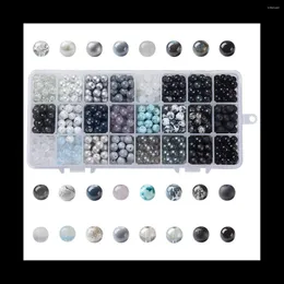 Bolsas de joyería, cuentas de vidrio degradadas, sueltas, redondas, hechas a mano, pulsera con cuentas, accesorios, materiales, negro