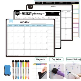 ألواح Whiteboards Magnetic Whiteboard Wholely Monthly Planner Calendar Sadhu لوحة ملصقات ثلاجة قابلة للمحو سوداء للجدار 230706