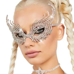 cadeia de rostoFashion Rhinestone Mask Ladies Sexy Masquerade Exagerado Brilhante Senior Acessórios Máscara designer de jóias