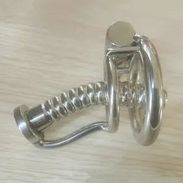 Manliga kyskhetsanordningar Urethral Cock Lock Penis Ring Fasthållning Fågellåst anordning Stålbur Sele Metalllås Slavar Bondage Bdsm Herr Fetisch Leksaker Gays Cbt Ny